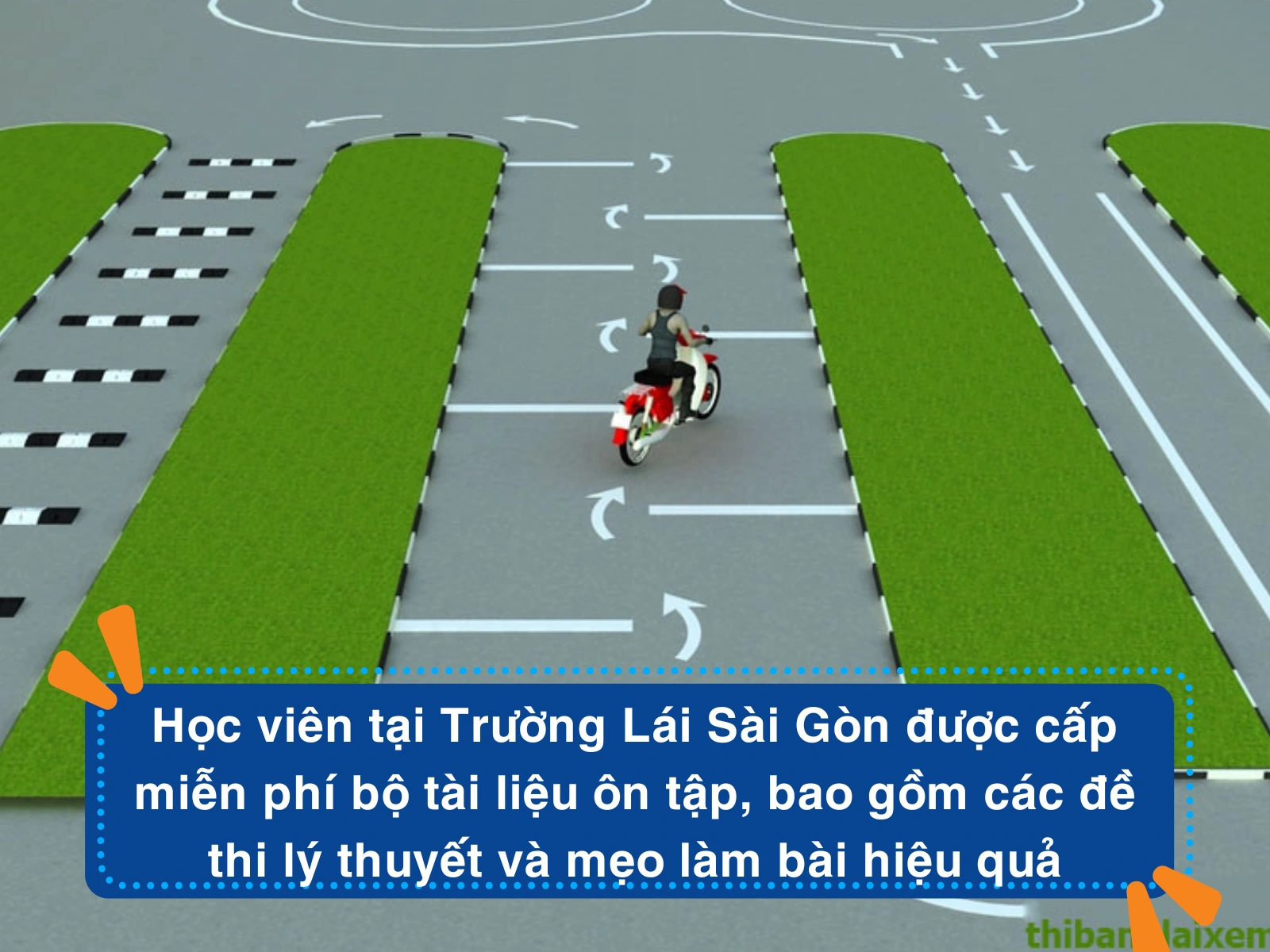 Học viên tại Trường Lái Sài Gòn được cấp miễn phí bộ tài liệu ôn tập, bao gồm các đề thi lý thuyết và mẹo làm bài hiệu quả
